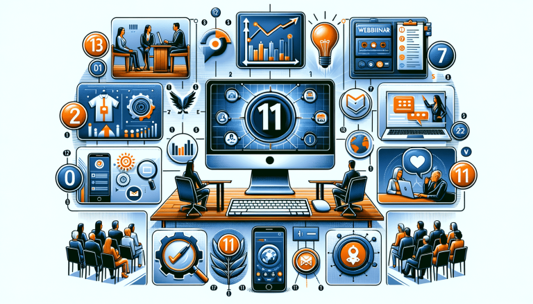 Interconnected digital business, marketing, and technology services illustration.