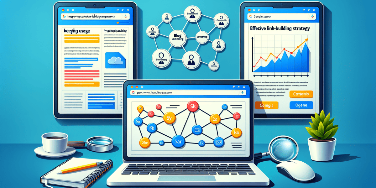 SEO strategy tools and analytics on screens