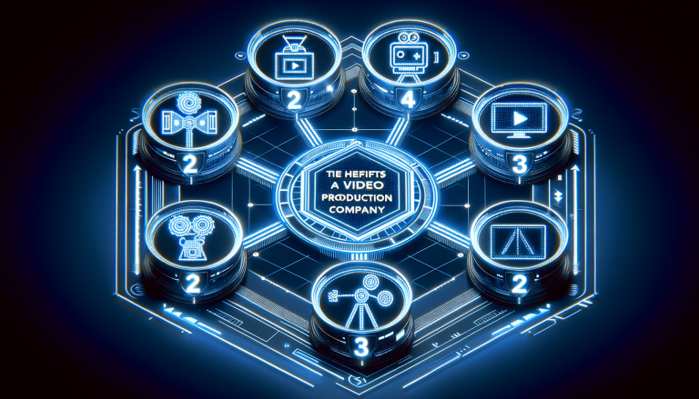 Blue glowing diagram of Tie Hefifs video production company.