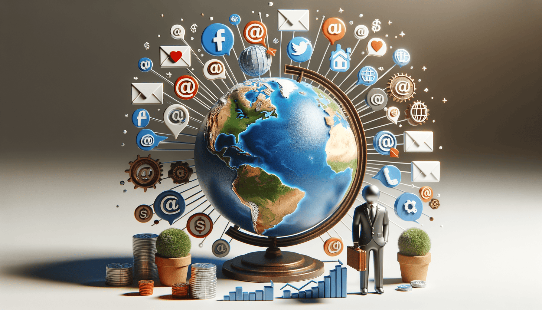 Global networking and communication concept illustration