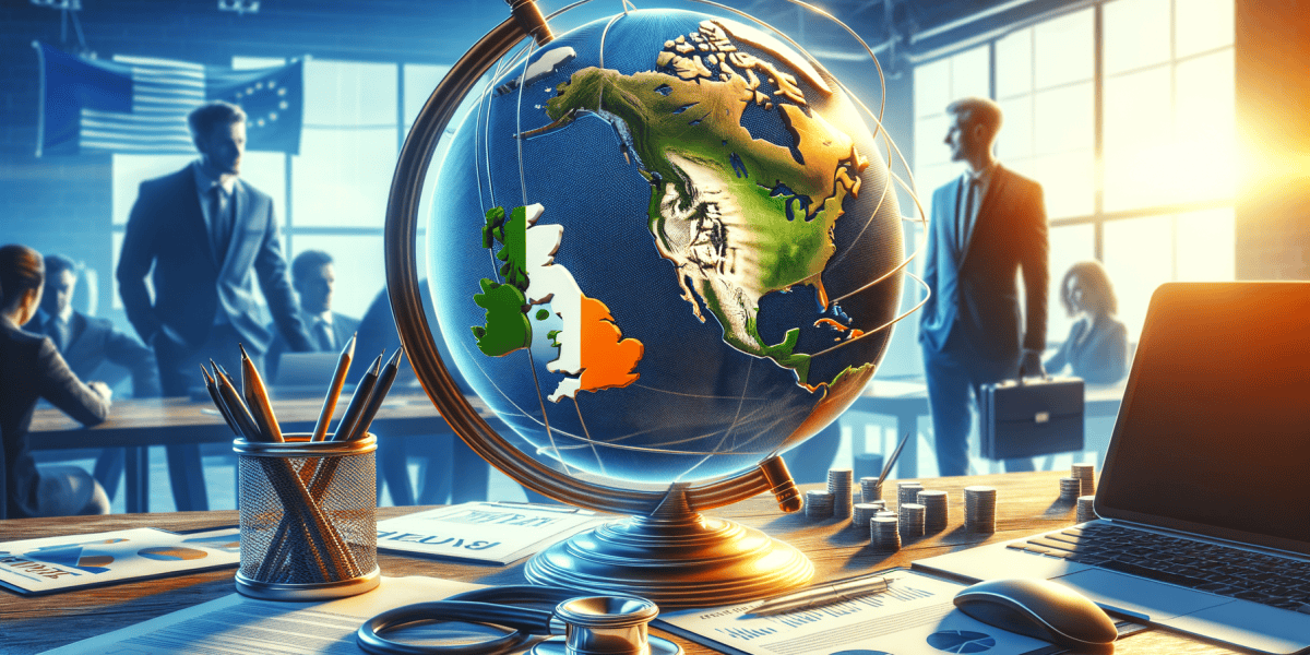 Business meeting with globe and financial documents