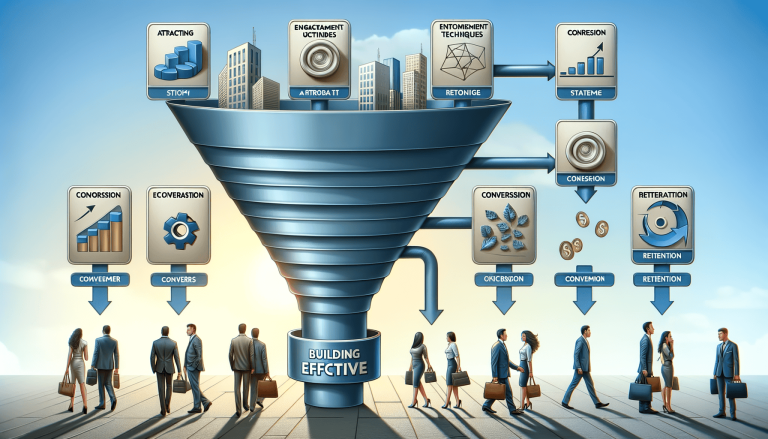 Effective business funnel showing attraction, engagement, conversion, and retention.