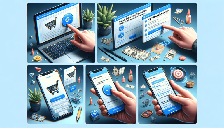 Digital commerce and online shopping processes on devices.
