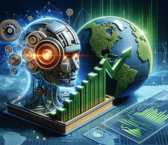 AI concept with technology and growth graph