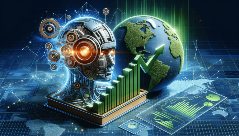AI brain with global sustainable growth and digital data.