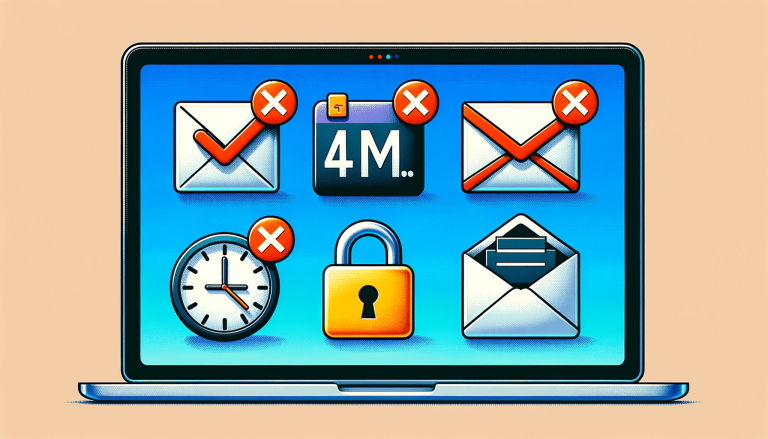 Laptop screen displaying notification icons, several with red crosses.