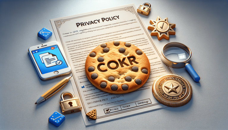 Privacy policy, cookies, security, and digital compliance concept.