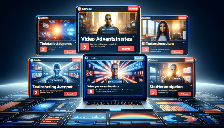 Futuristic digital screens, data, and laptop displaying online content.