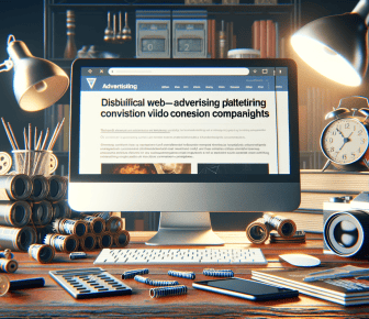 Styled workstation with vintage items and computer