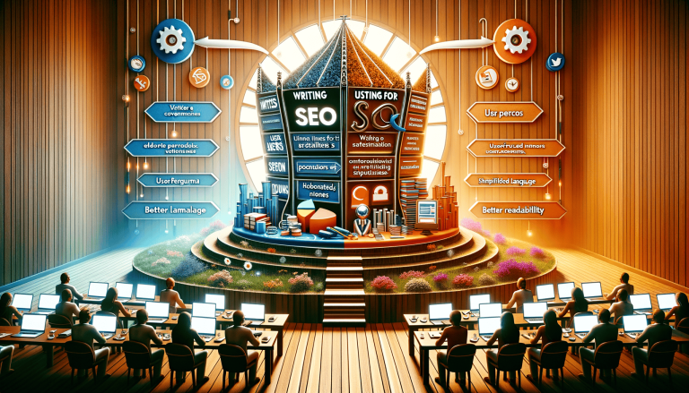 People learning SEO and content writing in a conceptual setting.