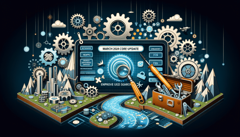 March 2024 Core Update visualising digital system maintenance.