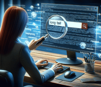 Person researching SEO strategies on computer.