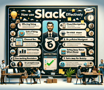 Infographic on using Slack effectively in work settings.