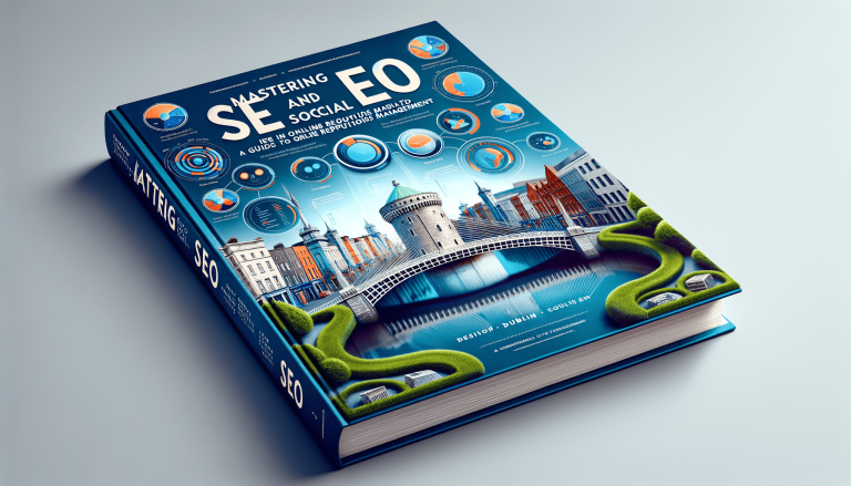 Mastering SEO and Social book cover with urban data graphics.