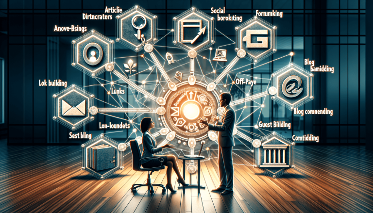 Business people interacting with a glowing holographic digital network diagram.