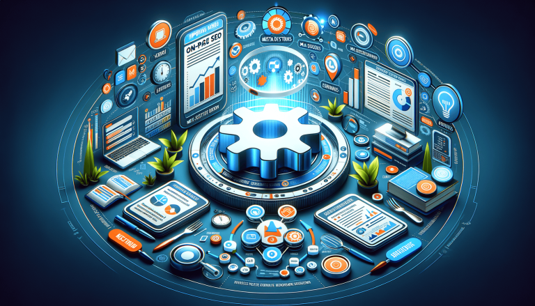 Isometric digital representation of Search Engine Optimisation (SEO) concepts.
