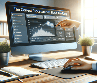 Hands using computer with rank tracking software.