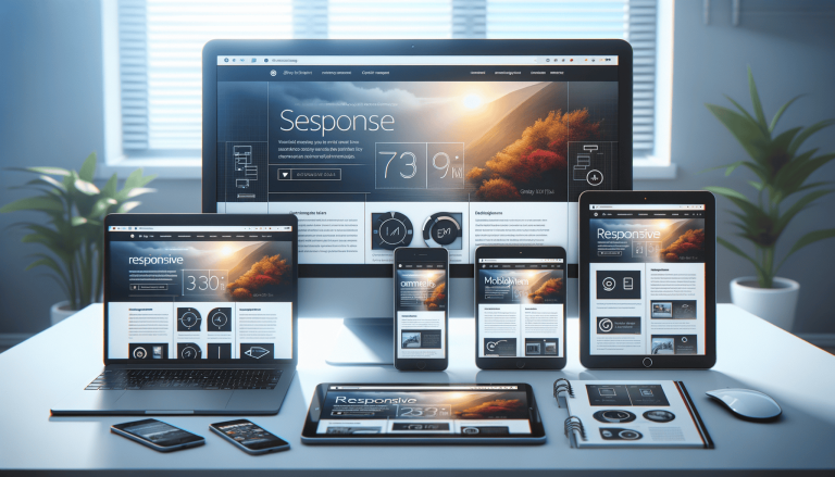 Responsive website design displayed across multiple digital devices.