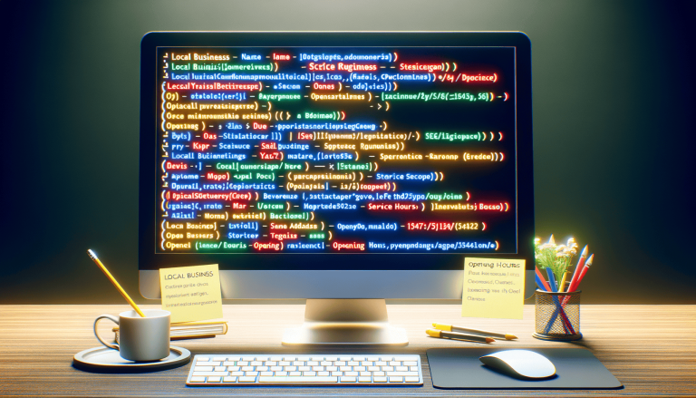 Computer monitor displaying code on a modern desk setup.