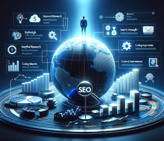 Global SEO strategy, data analysis, and digital marketing concepts.