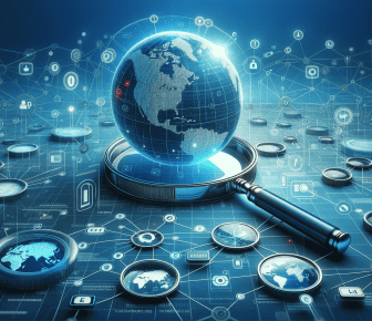 Digital globe with interconnected technology icons.