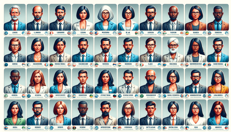 Grid of diverse AI-generated professional headshots.