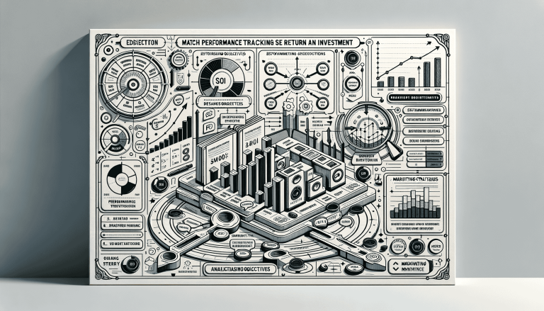 Detailed monochrome infographic on business performance tracking and return on investment.