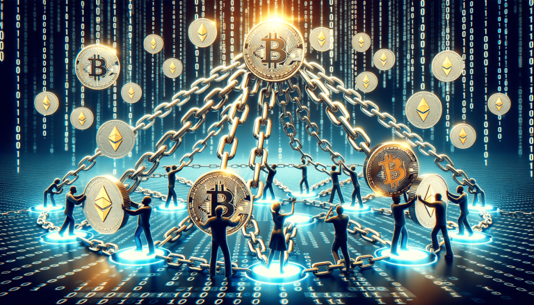 People supporting Bitcoin and Ethereum cryptocurrencies in a blockchain network.