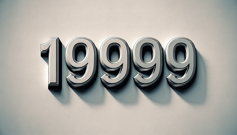Metallic 3D text showing the number 1999 on a wall.