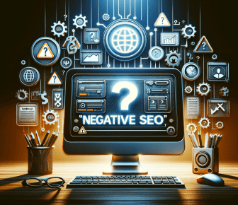 Negative SEO concept on computer screen.