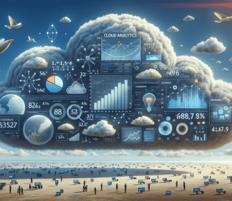 Cloud analytics visualisation in a digital landscape.