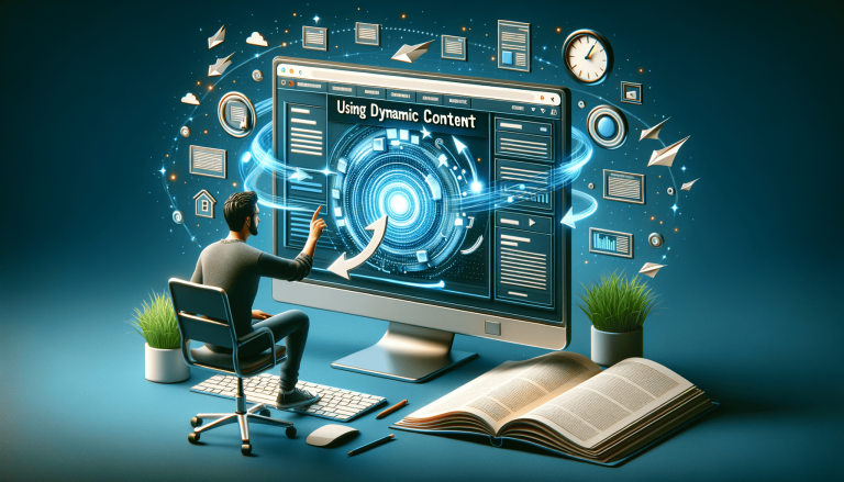 Man interacting with dynamic content on a glowing computer screen.