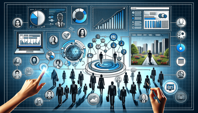 Infographic: Global business data, technology, and human networks.