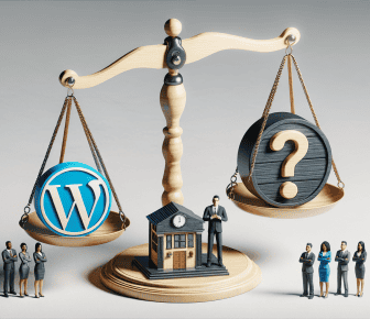 Scales balancing WordPress and question mark