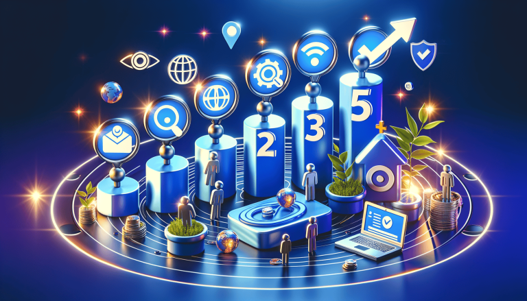 Conceptual rendering of business growth, digital services, and technological progress.