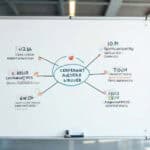 ai powered social media & influencer marketing (2) Office whiteboard displaying a conceptual mind map diagram.