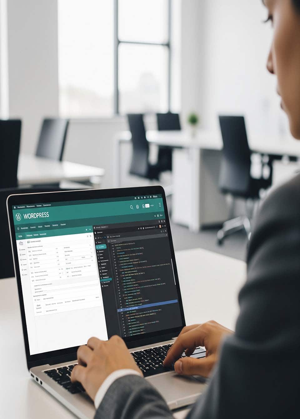 WordPress dashboard showing website management tools for Dublin businesses