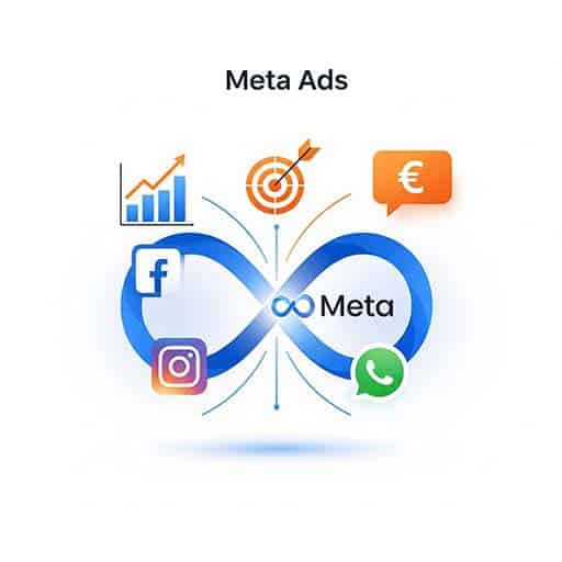 the true cost of diy meta ads Meta Ads platforms and features represented by icons.