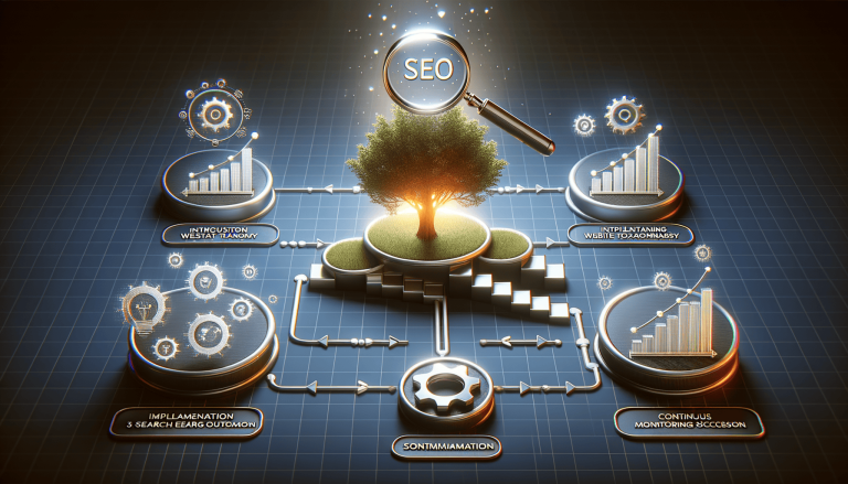 Visual representation of an SEO strategy and growth process.