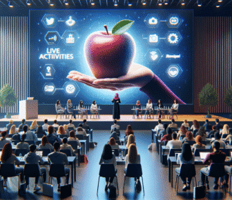 Conference with large apple digital display