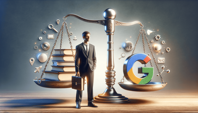 Scales of justice: Google versus books and traditional business.