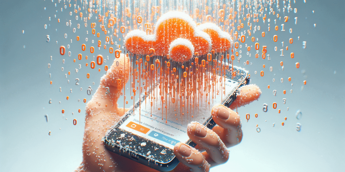 Digital data streaming from cloud to smartphone.