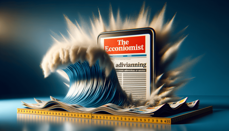 Abstract wave of news engulfs digital and print media.