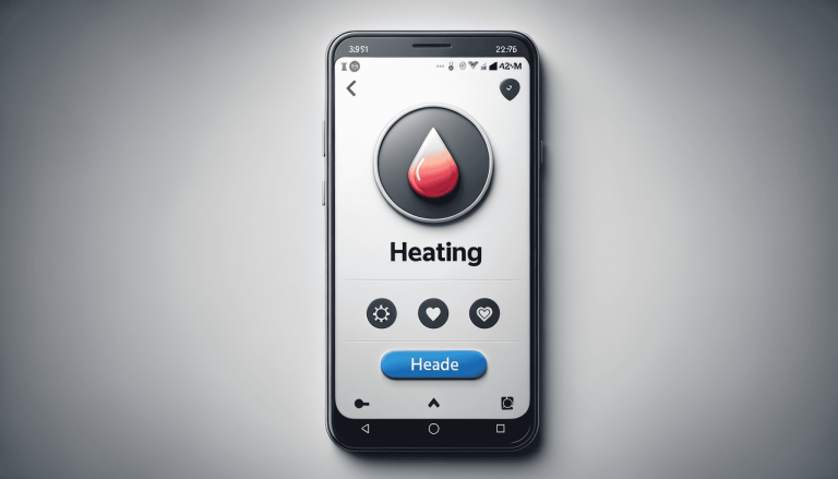 Smartphone showing smart home heating control app interface.