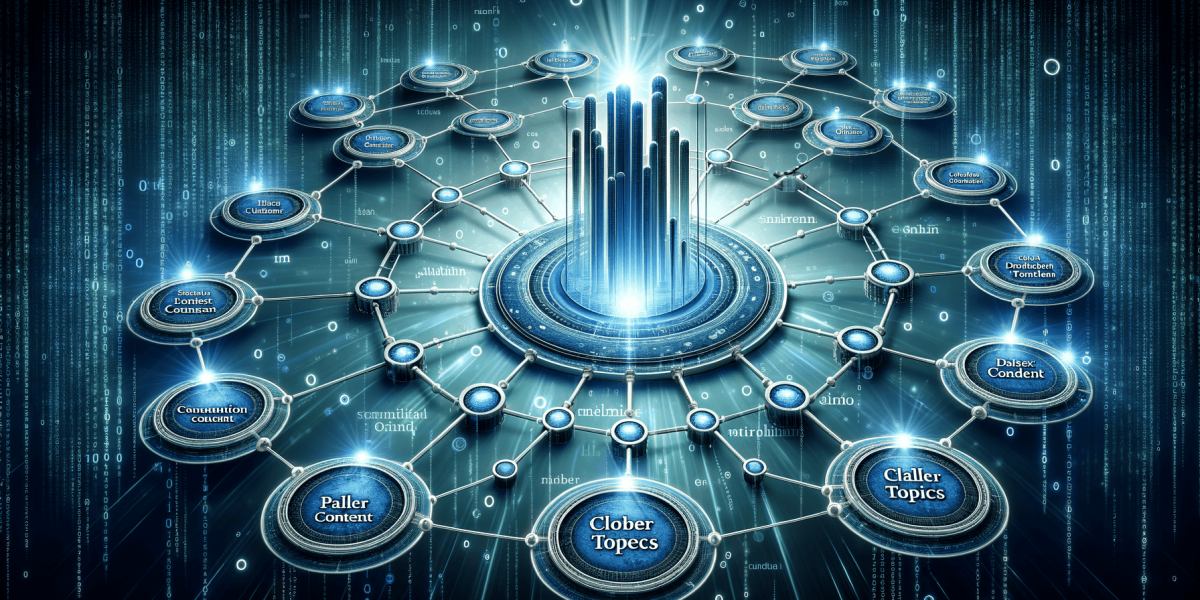 Glowing blue digital network with connected nodes and data streams.