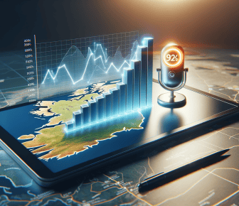 UK economy growth chart on digital tablet