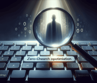 Keyboard with magnifier and digital search concept.