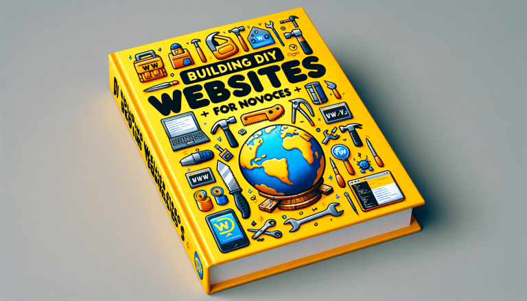 Yellow book titled 'BUILDING DIY WEBSITES + FOR NOVOCES'.