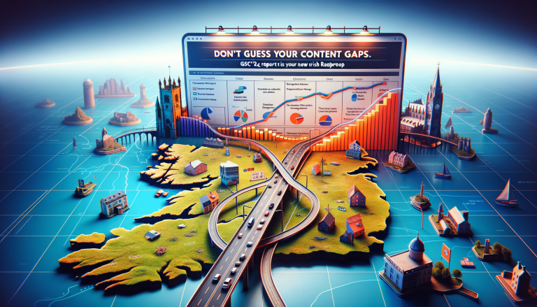 3D Ireland map with content gap data visualisations.