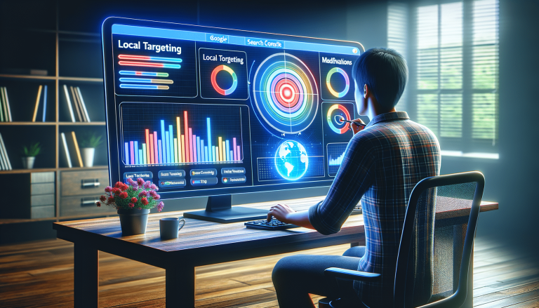 Man analyses local targeting data on a large computer screen.